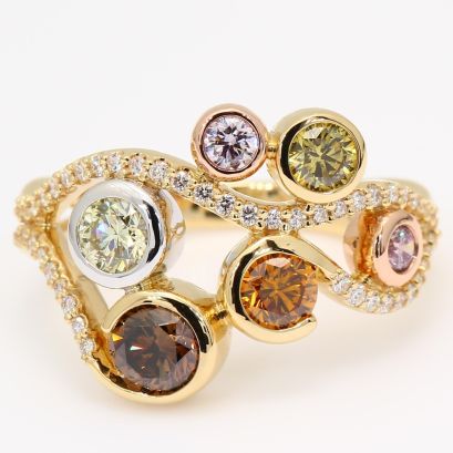 Soiree rainbow diamond dress ring