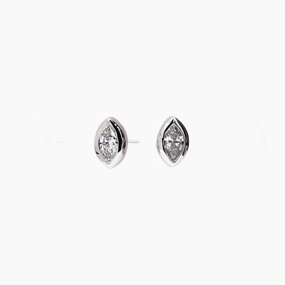 Elixer marquise-cut white diamond stud earrings