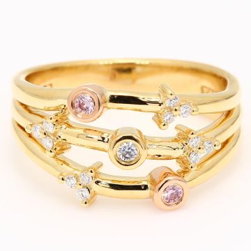 Destiny Argyle pink and Argyle blue diamond ring